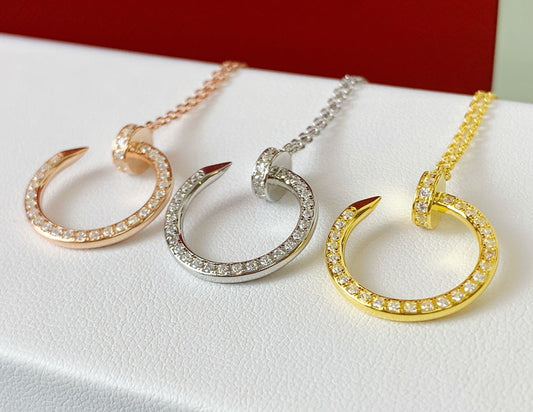 Full Diamond Nail Necklace