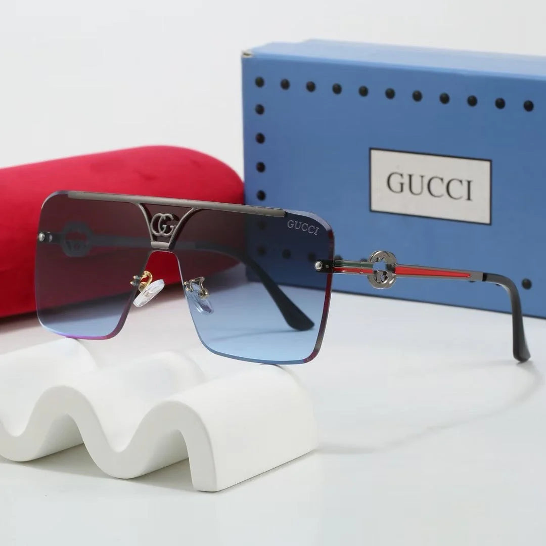 7 colors square half-frame metal sunglasses