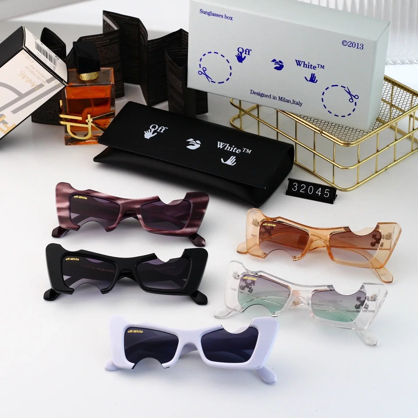 5 colors trendy plain sunglasses 32045