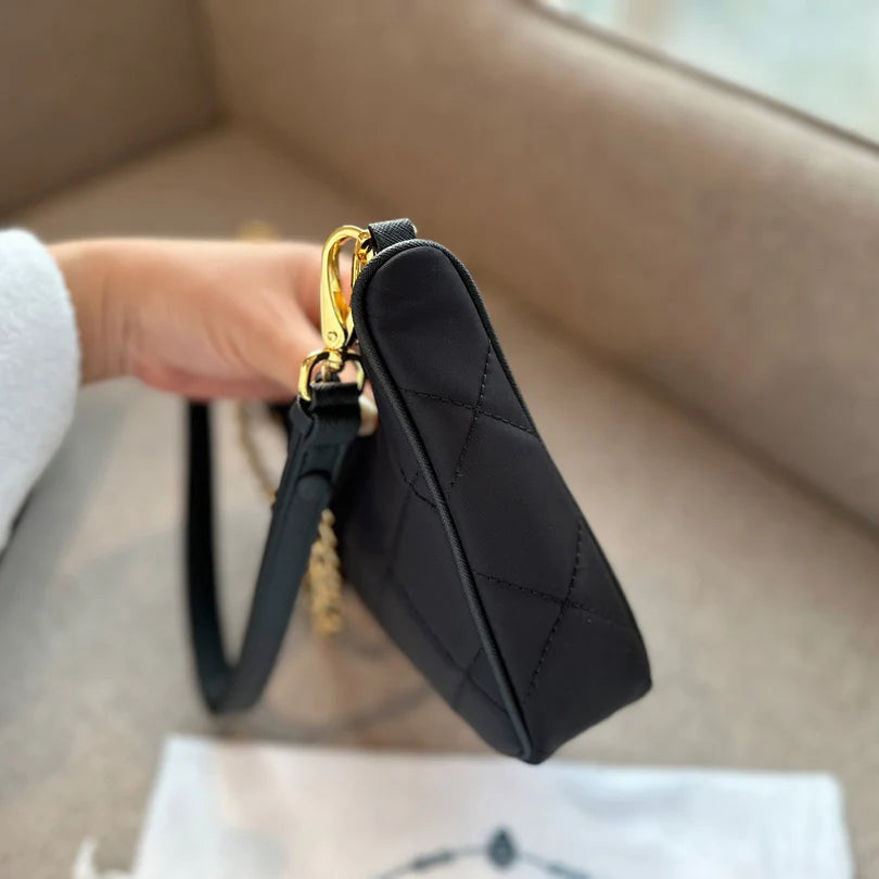 Diamond Pattern Re-Nylon Mini-Bag