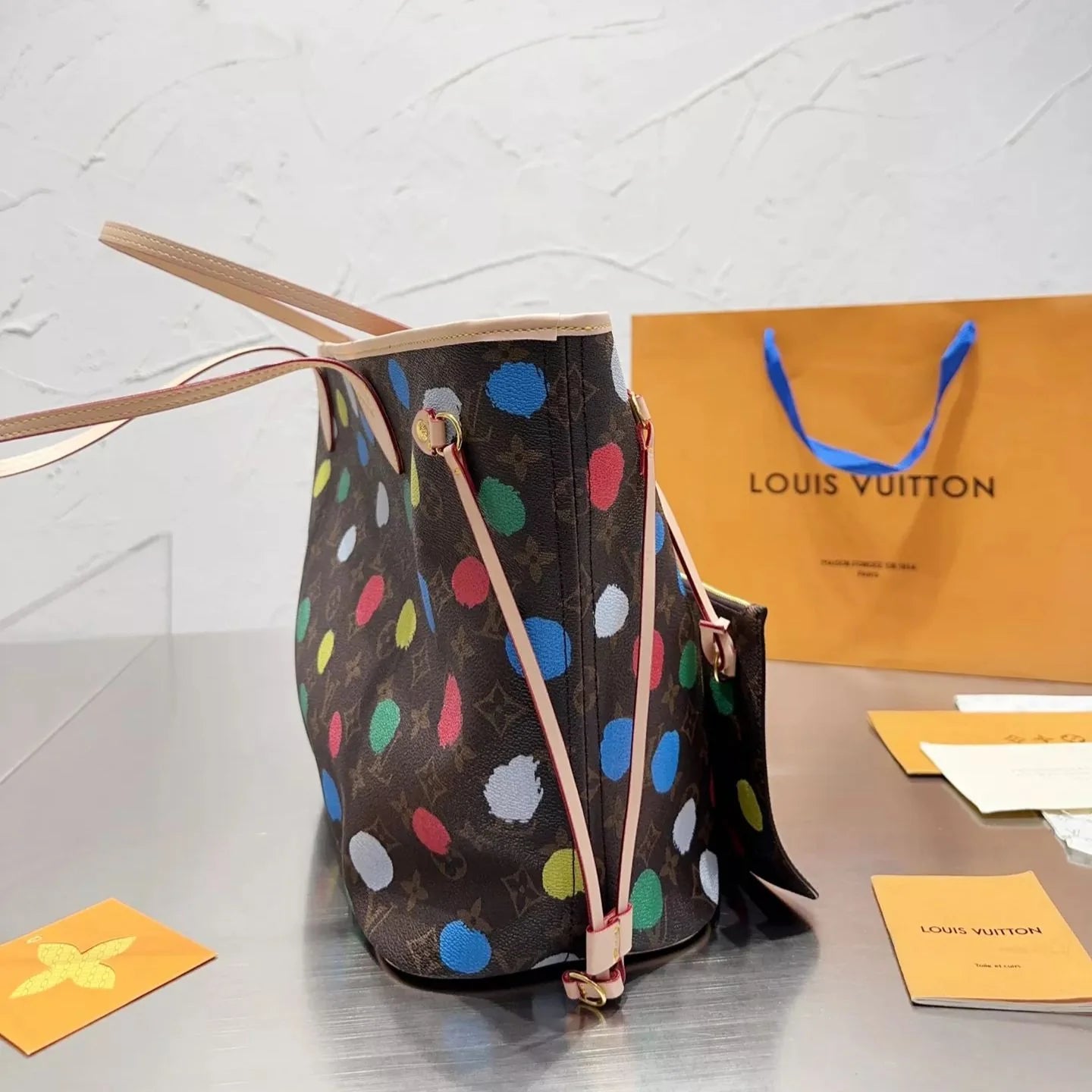 Neverfull Colorful Polka Dot Shopping Bag