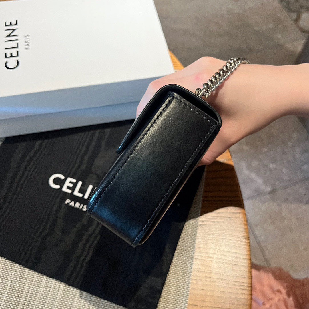 Small shiny cowhide ~ chain bag