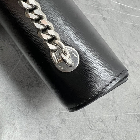 Small shiny cowhide ~ chain bag