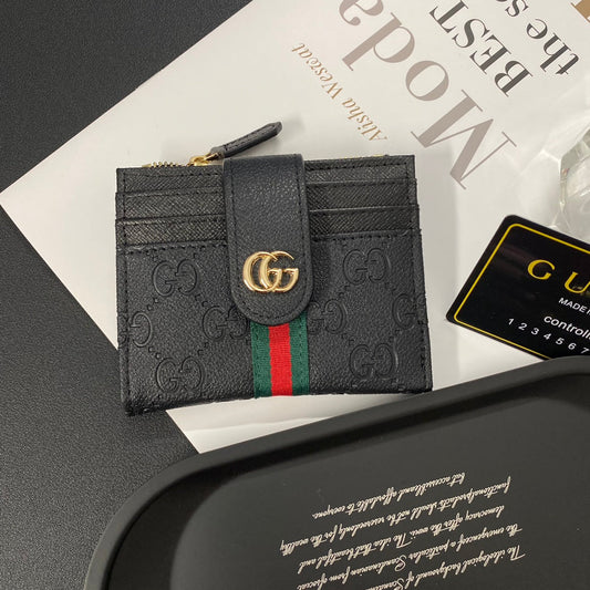 Gold label leather card holder