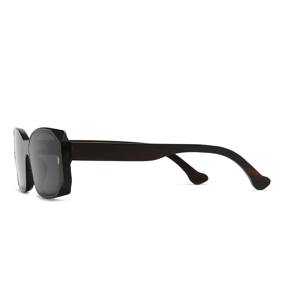 Dollger Square Wooden Temples Retro Sunglasses