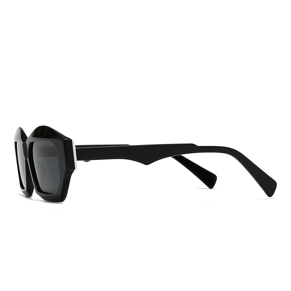 Vintage patchwork acetate polygonal cat-eye sunglasses