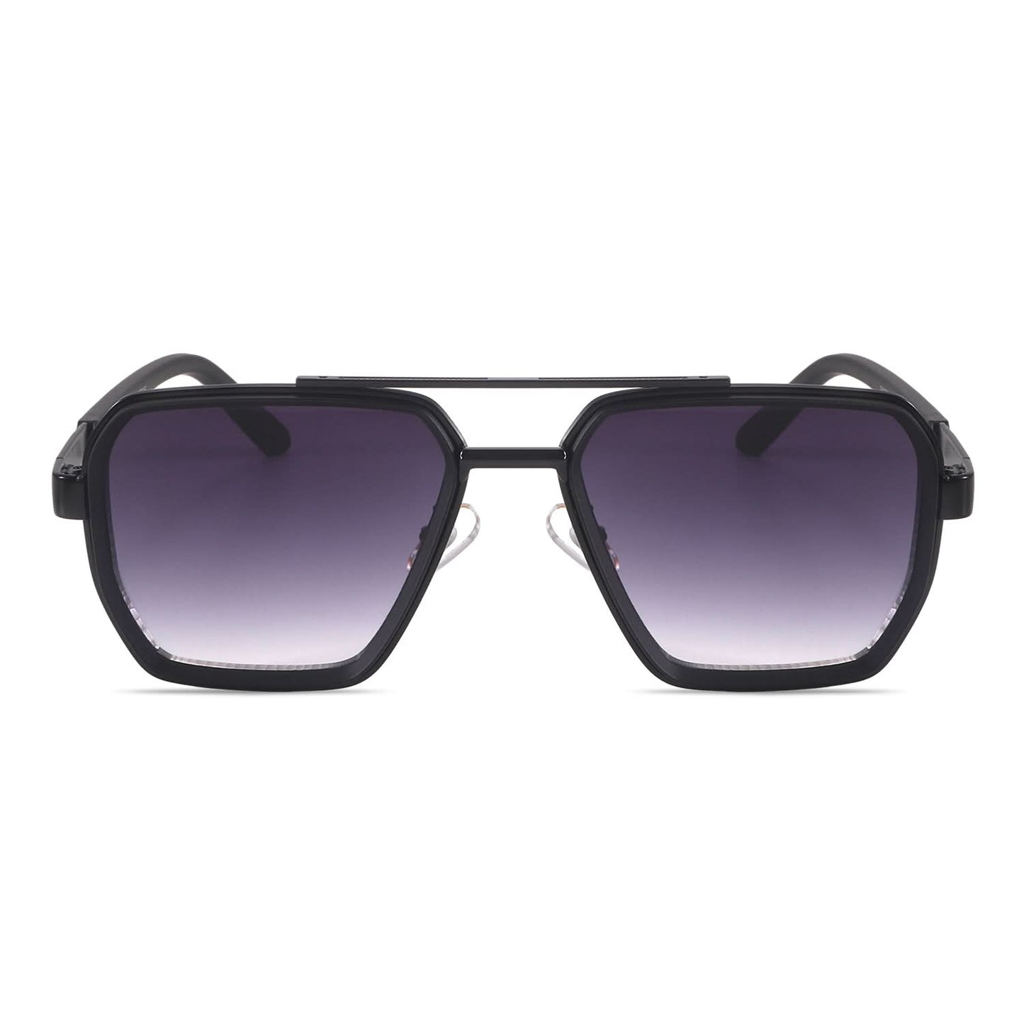 Black acetate aviator tinted sunglasses