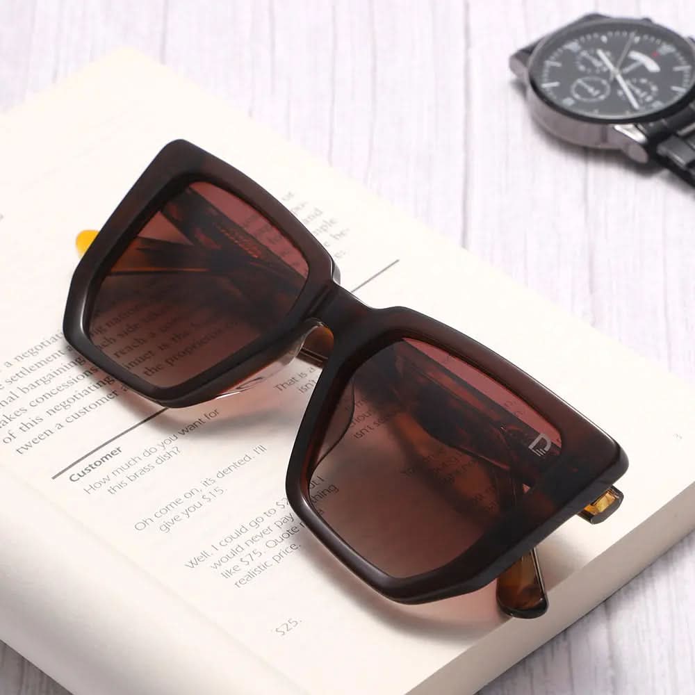 Dollger Black-Clear Hipster Acetate Square Tinted Sunglasses