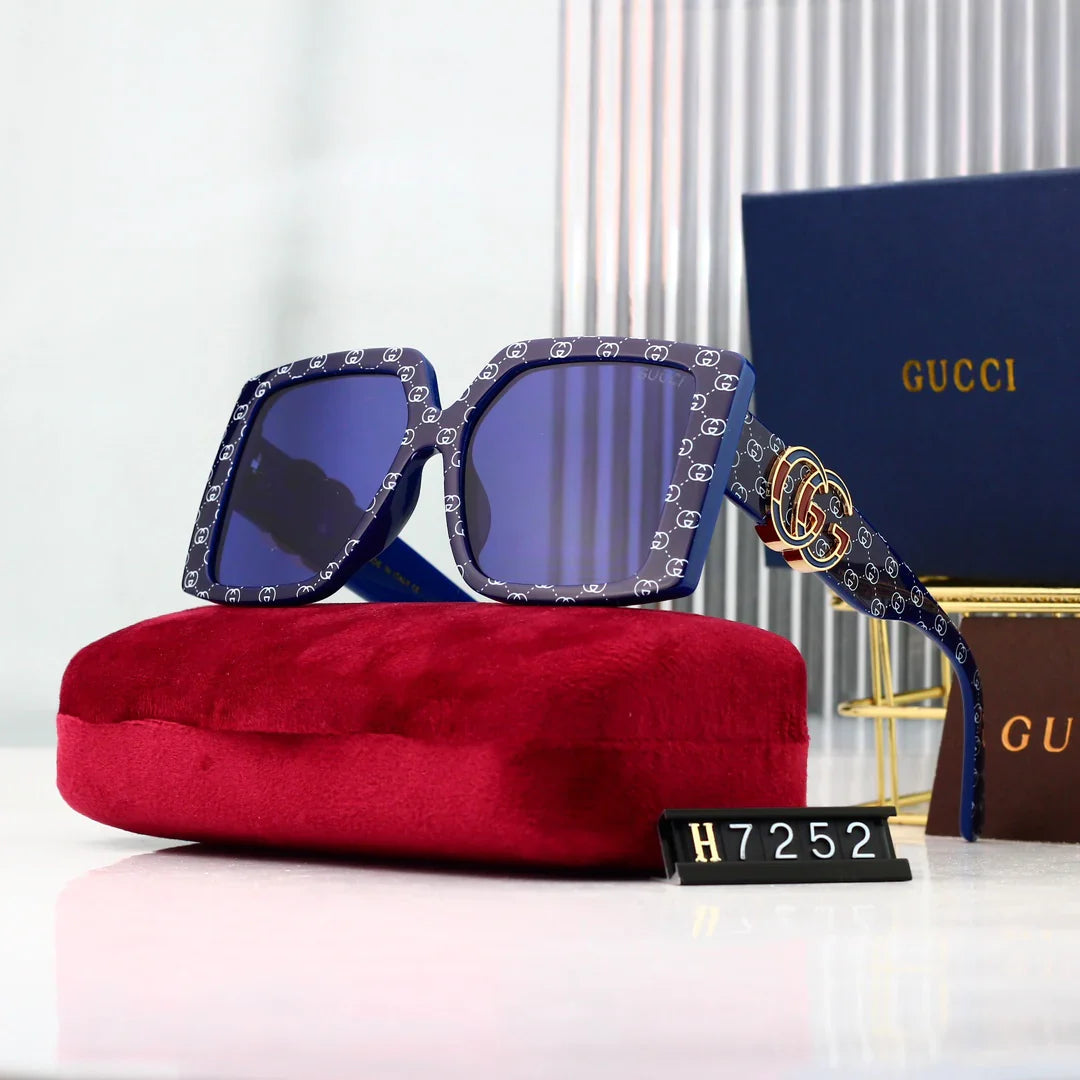 7-color high-definition lens square full-frame design sunglasses 7252