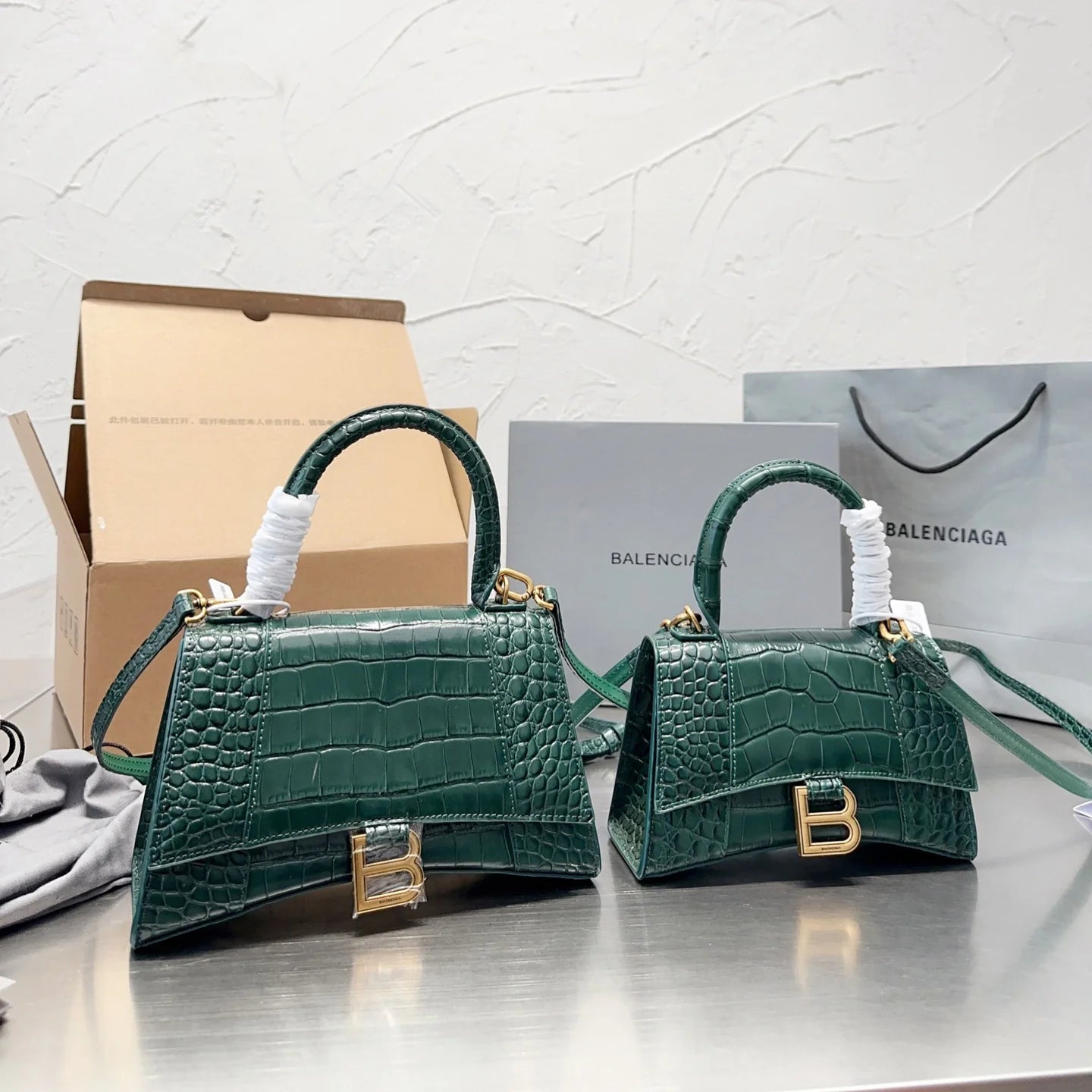 Crocodile Effect Tote Crossbody Bag