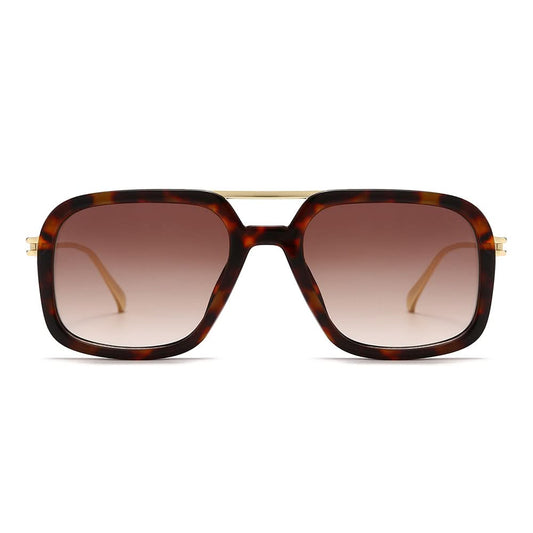 Dollger Oversized Square Aviator Tinted Sunglasses