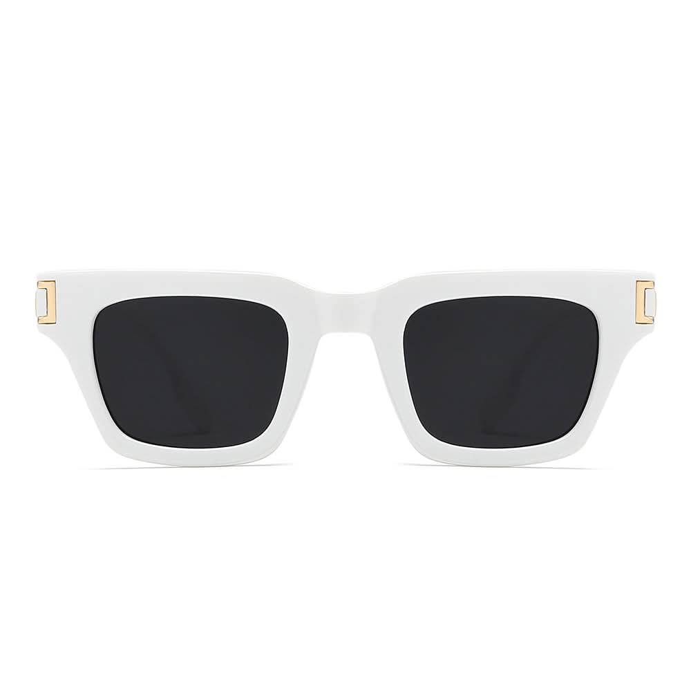 Classic metal rectangular tinted sunglasses