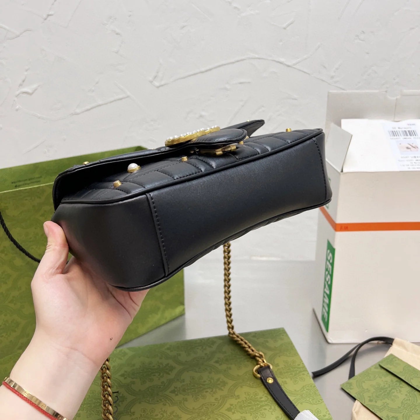 Classic Marmont Pearl Handle Bag