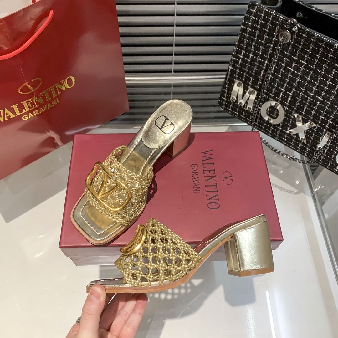 Hollow High Heel Slippers