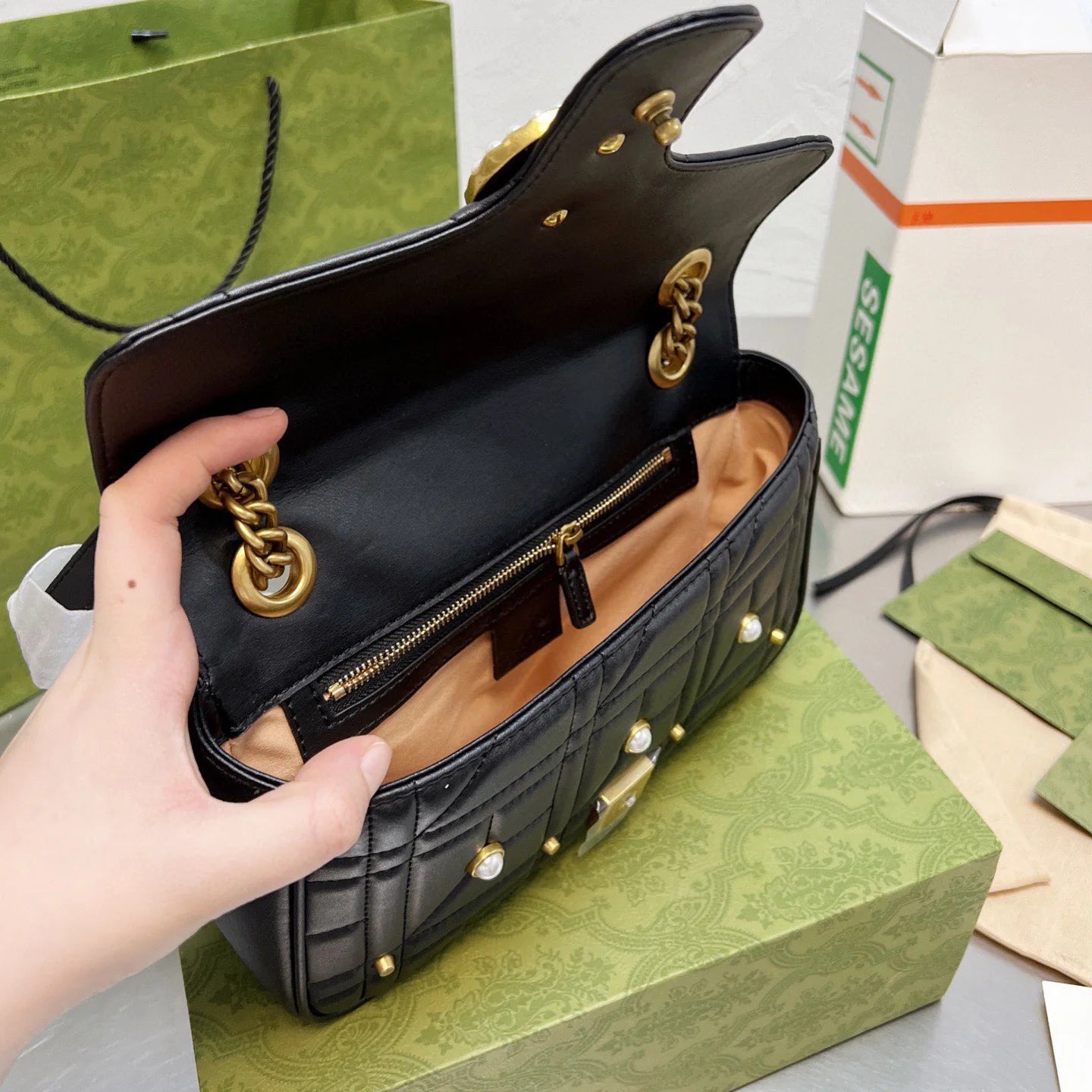 Classic Marmont Pearl Handle Bag