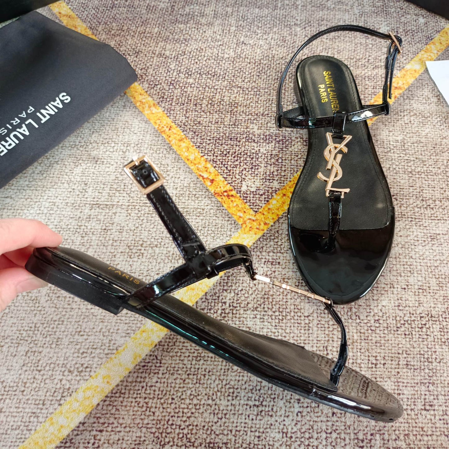 Logo-embellished leather slingback sandals