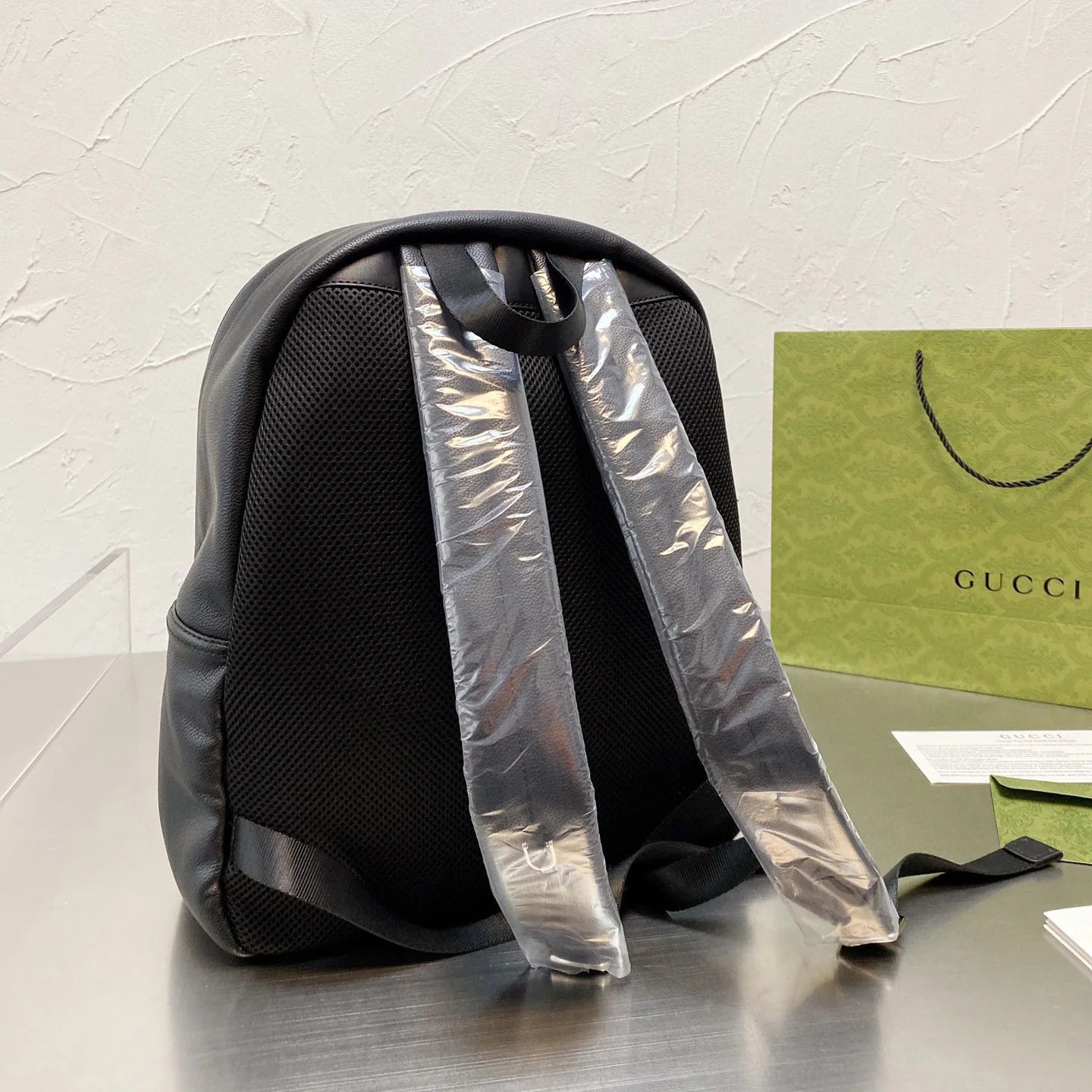 Leather Printed Backpack