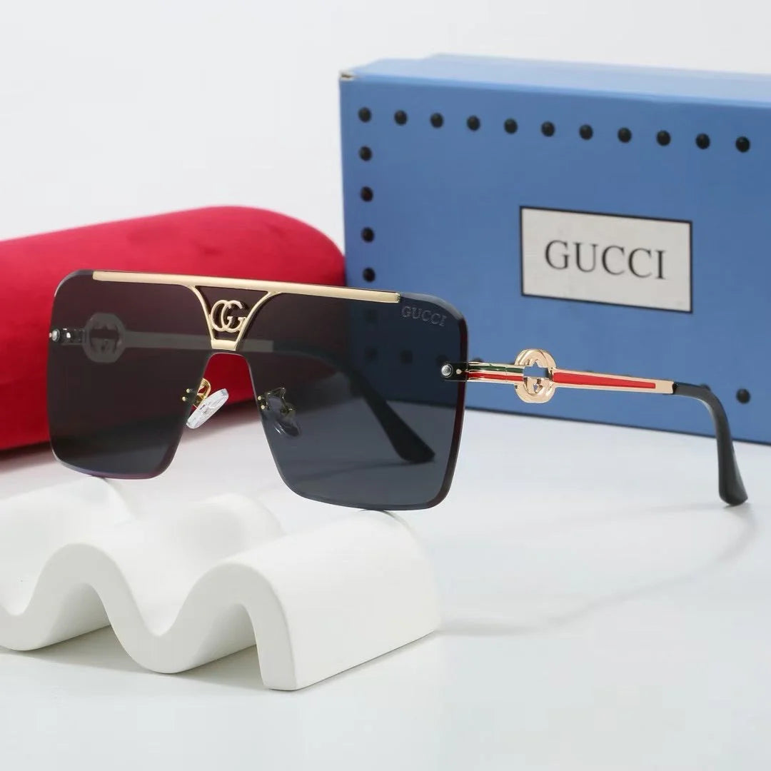 7 colors square half-frame metal sunglasses