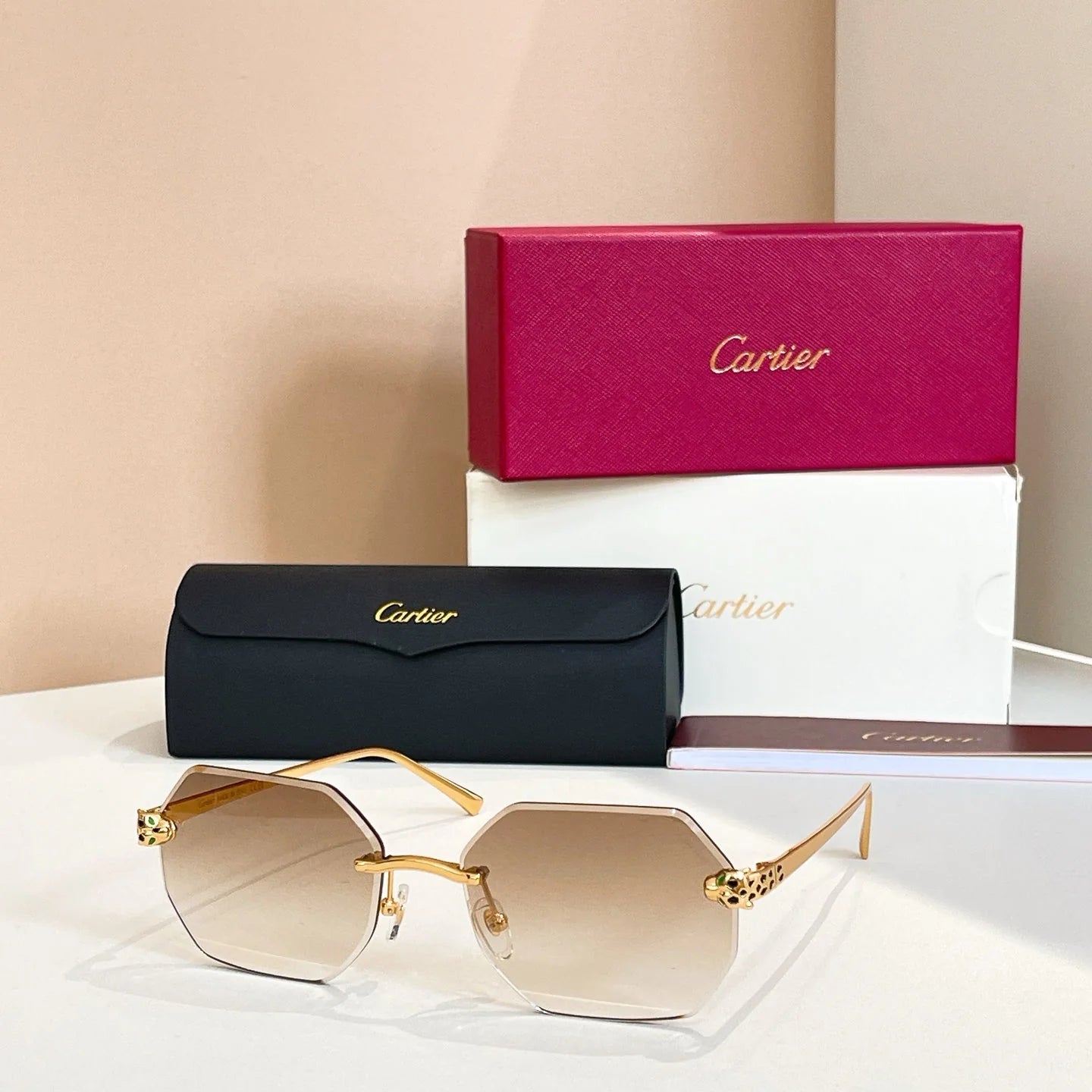 Frameless two-tone sunglasses