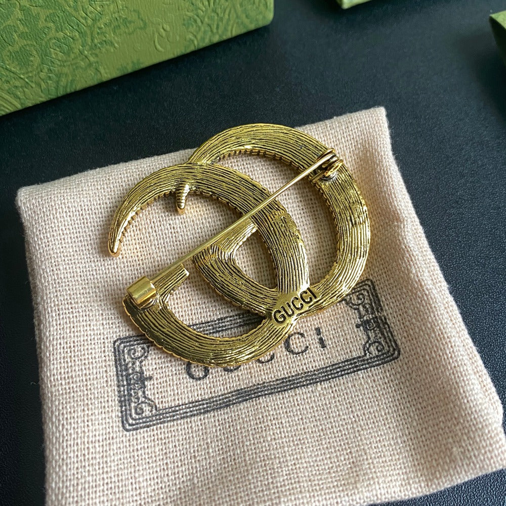 Vintage Crocodile Pattern Brooch