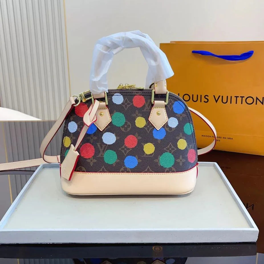 Colorful Polka Dot Monogram Shell Bag