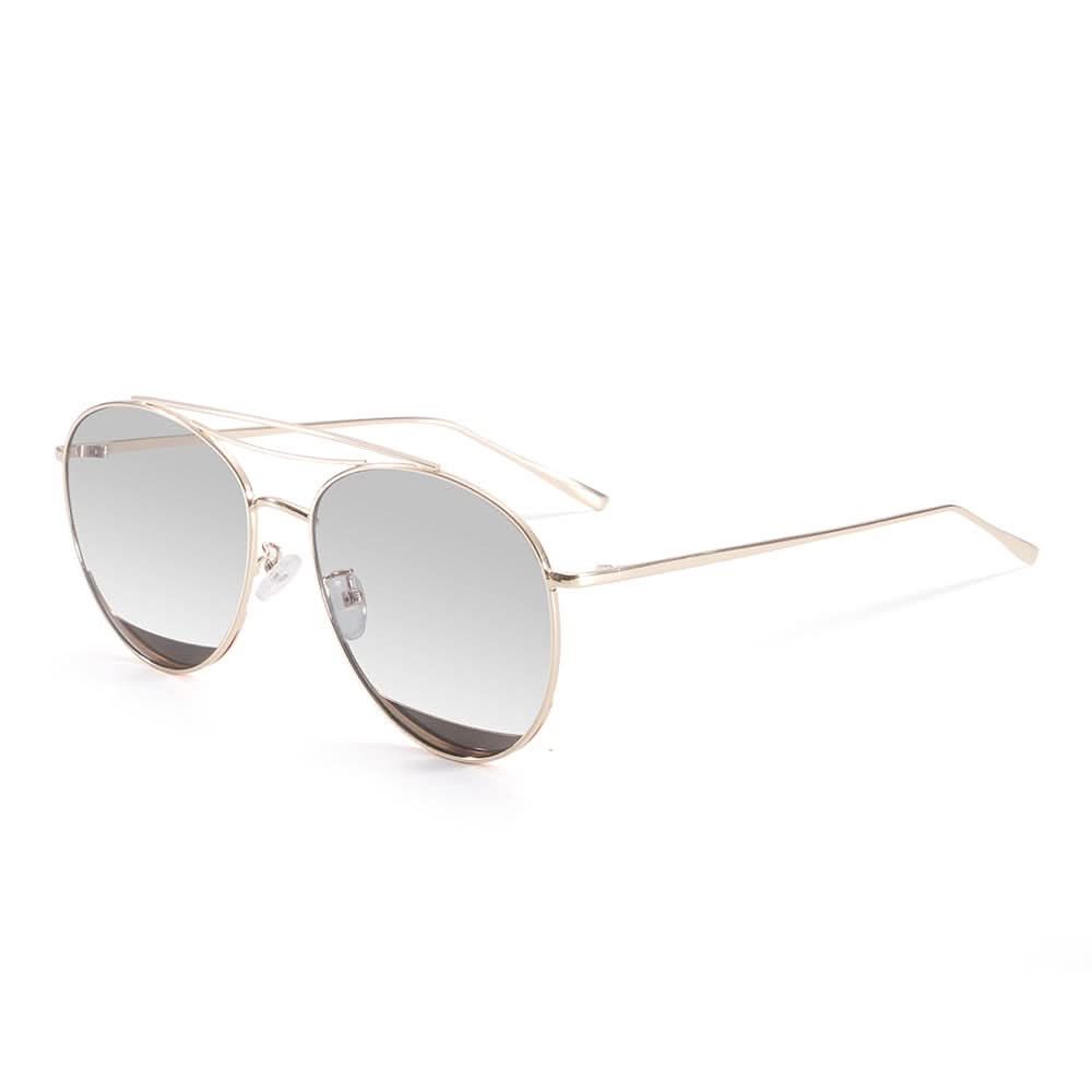 Dollger Polished Silver Aviator Sunglasses