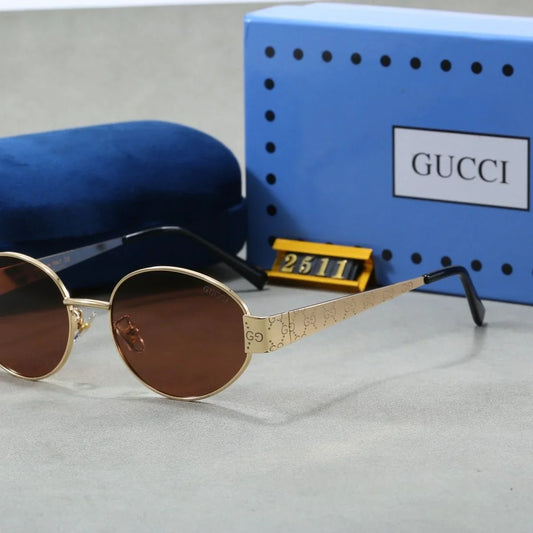 New Metal Retro Oval Sunglasses UV Protection Sunglasses Premium Sunglasses