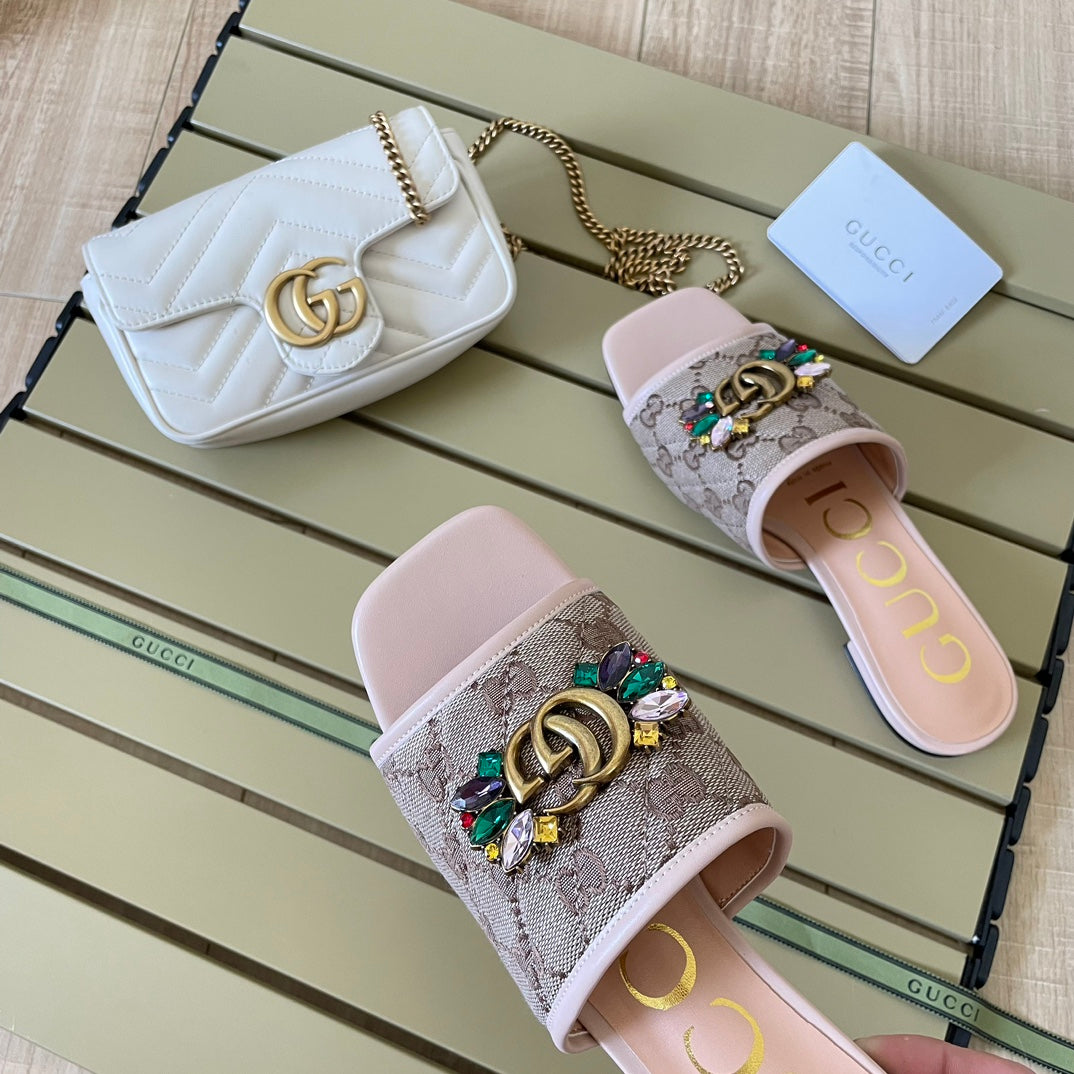 Vintage Embossed Canvas Slippers