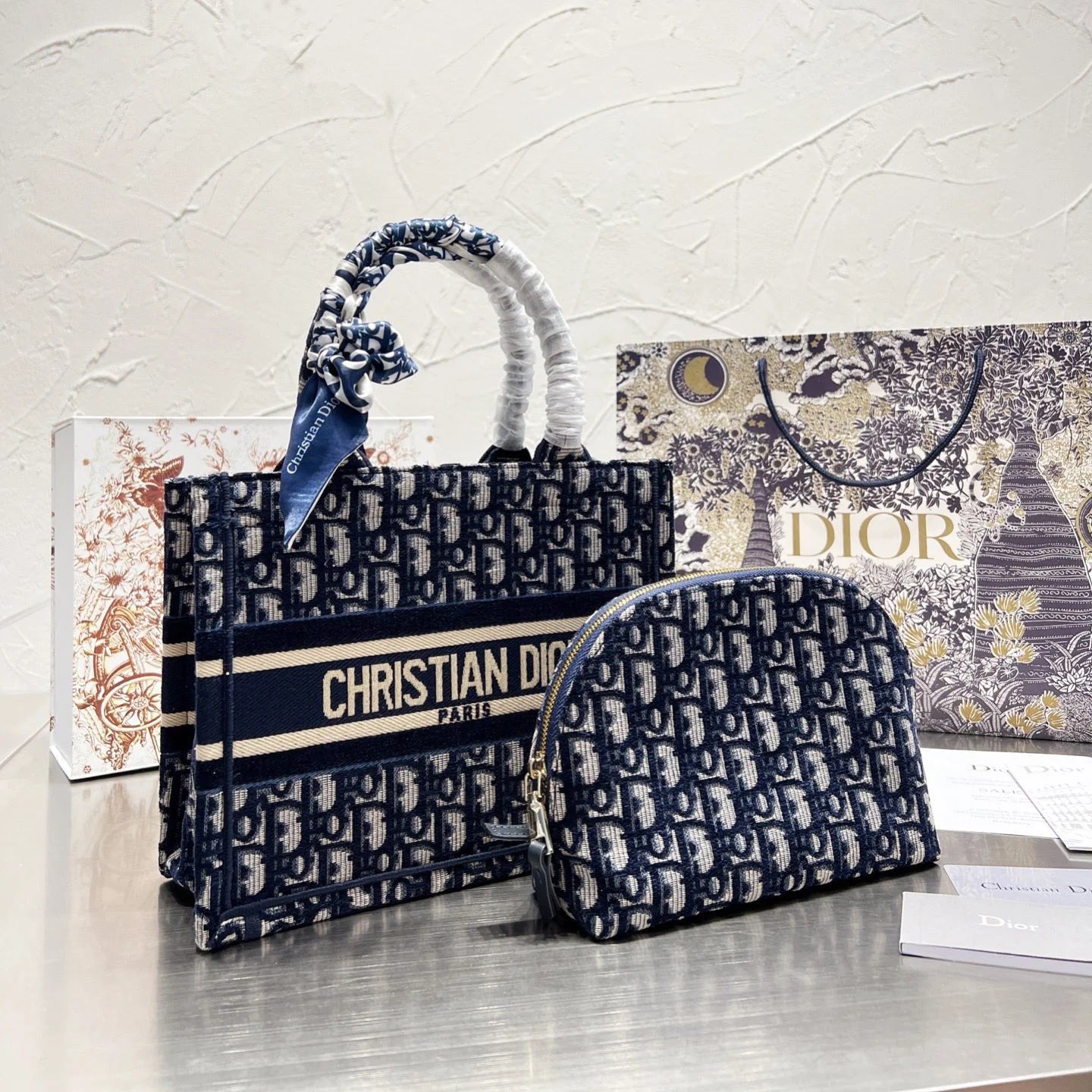 Embroidered Small Tote Bag