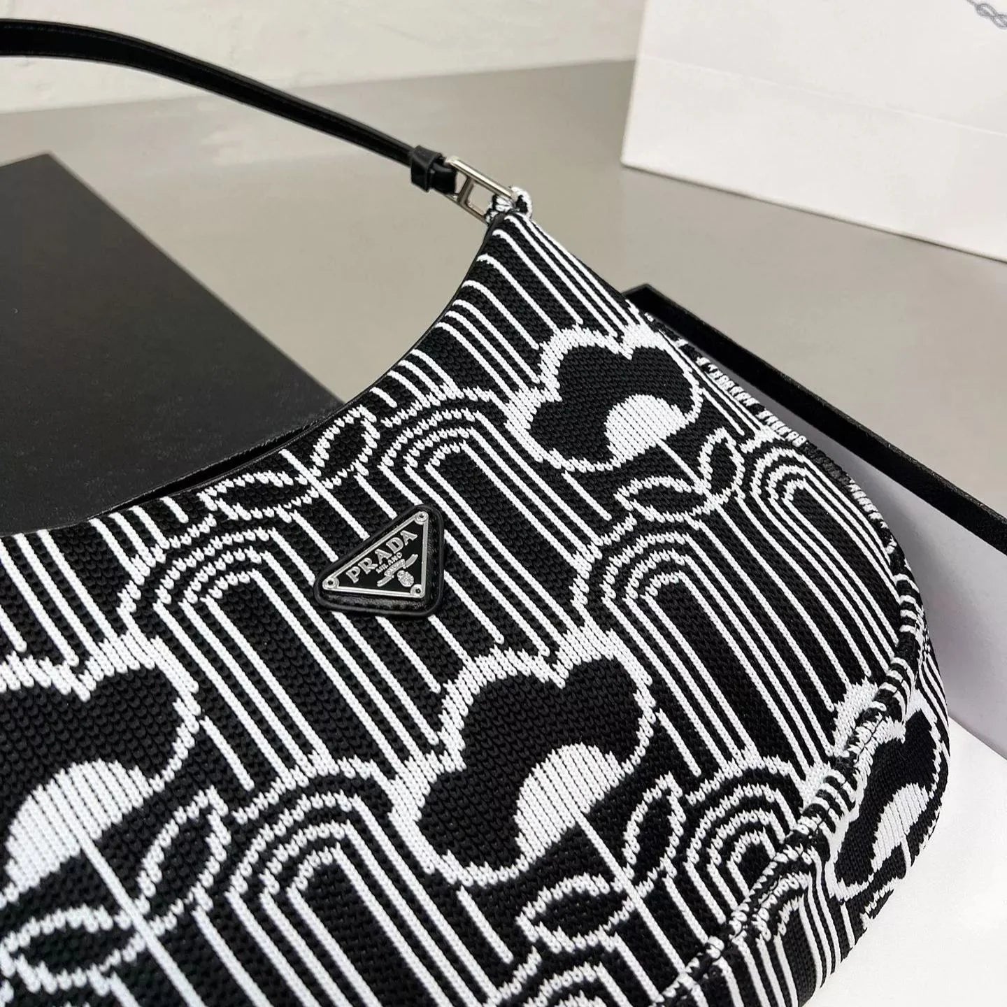 Cleo Series Jacquard Knit Shoulder Bag