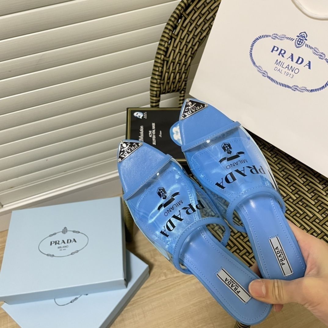 Triangle Logo Transparent Flat Slippers