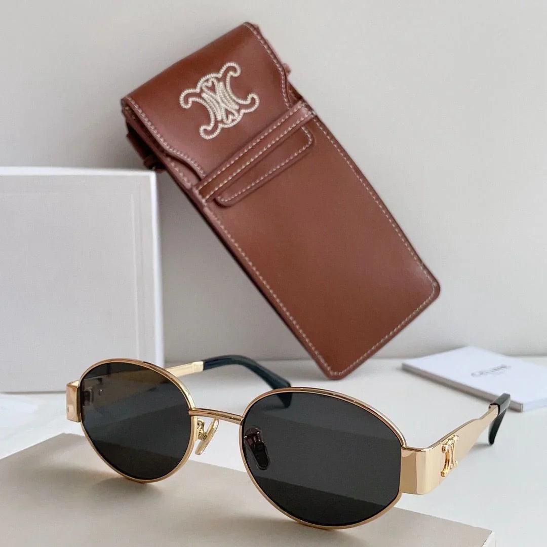 Women's trendy metal frame sunglasses