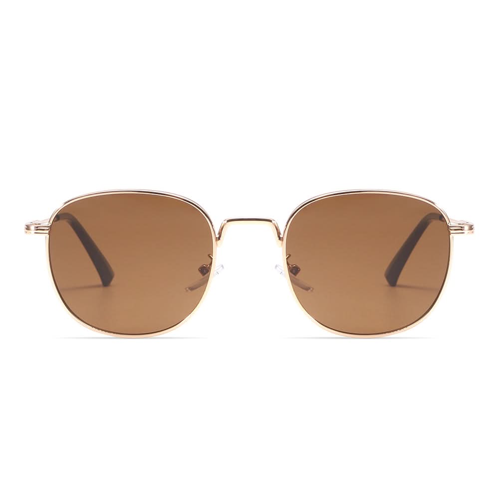 Dollger Rose Gold Retro-Vintage Round Tinted Sunglasses