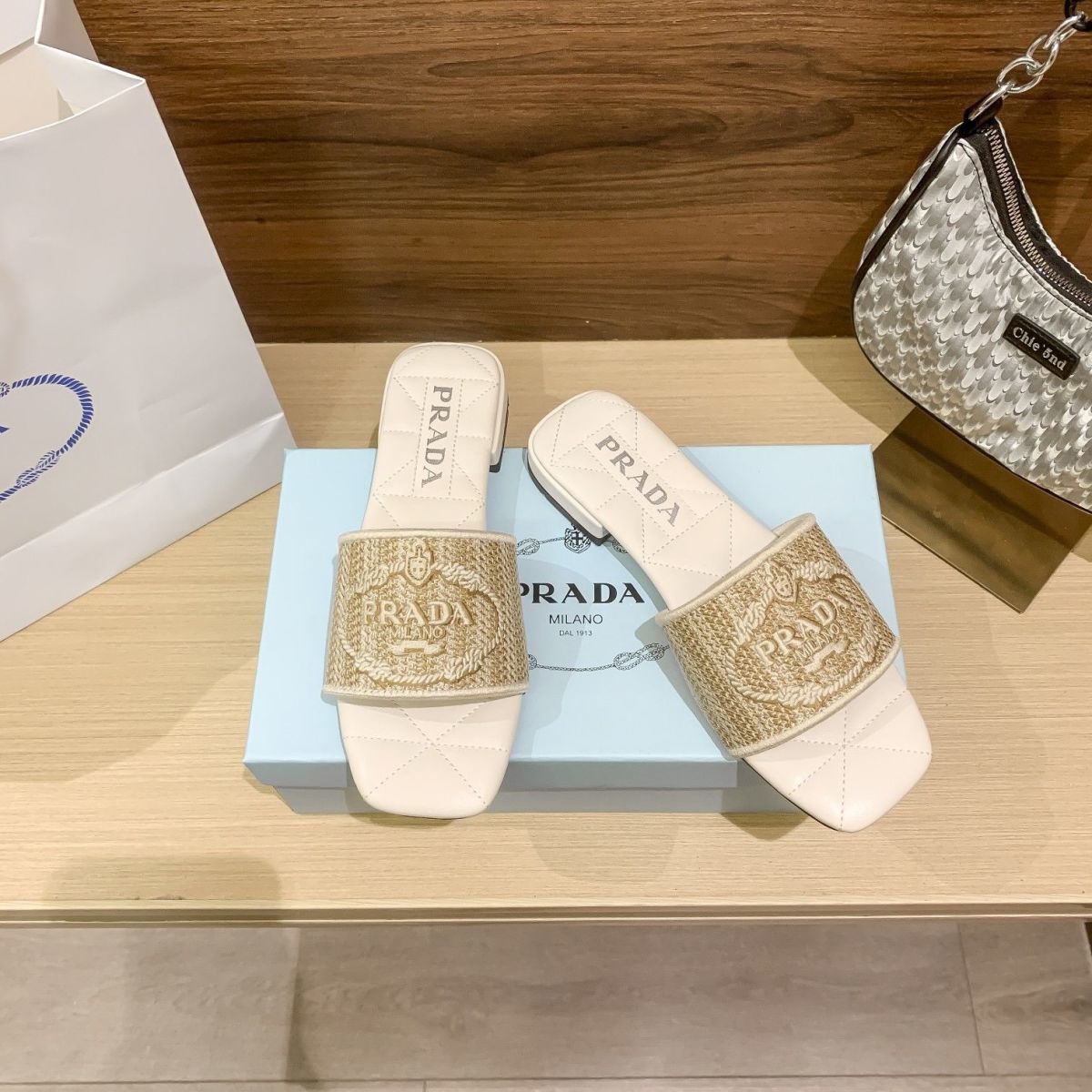 Letter Embroidery Flat Slippers