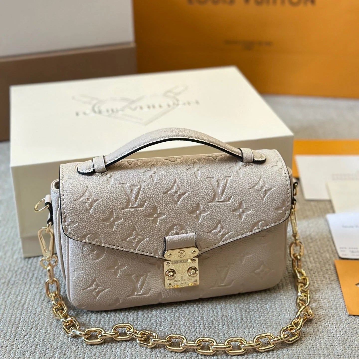 Leather Embossed Mini Messenger Bag