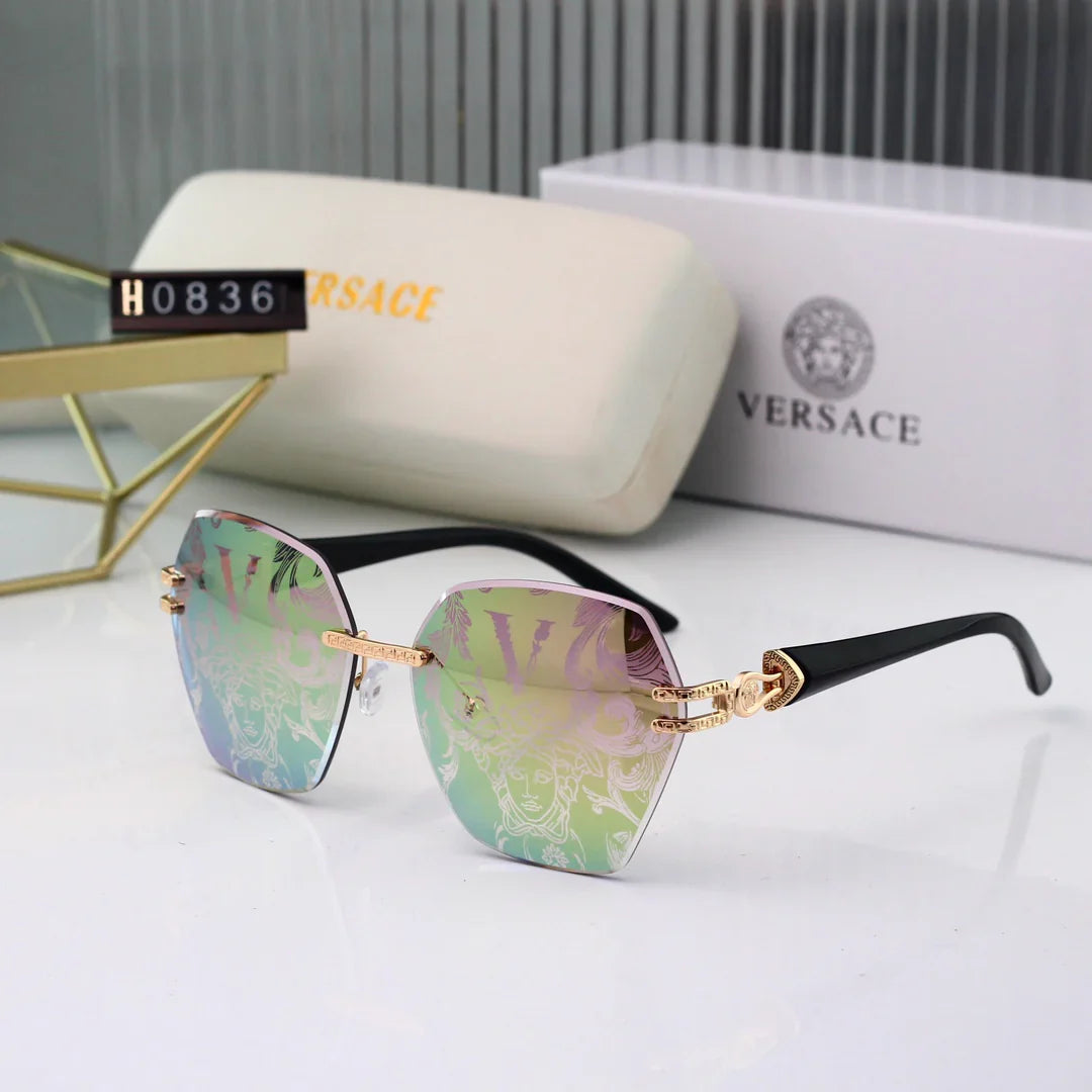 7-color high-definition lens frameless design metal sunglasses