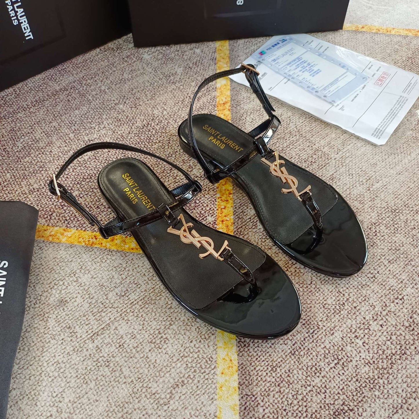 Logo-embellished leather slingback sandals