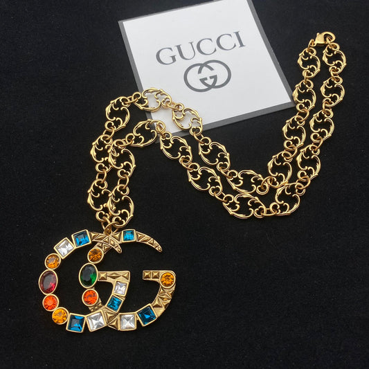 Vintage Colored Diamond Necklace