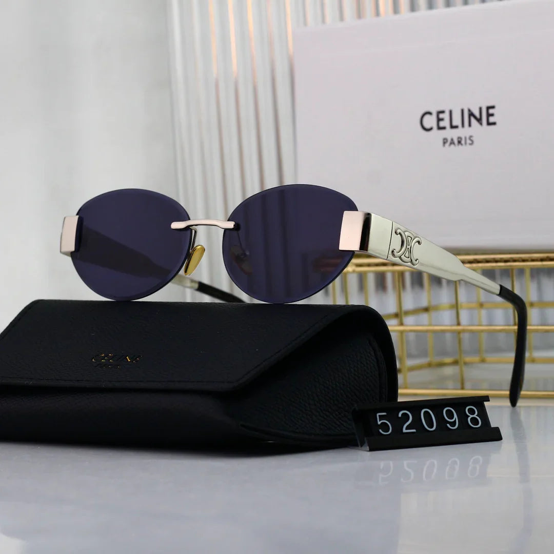 6-color frameless oval metal sunglasses 52098