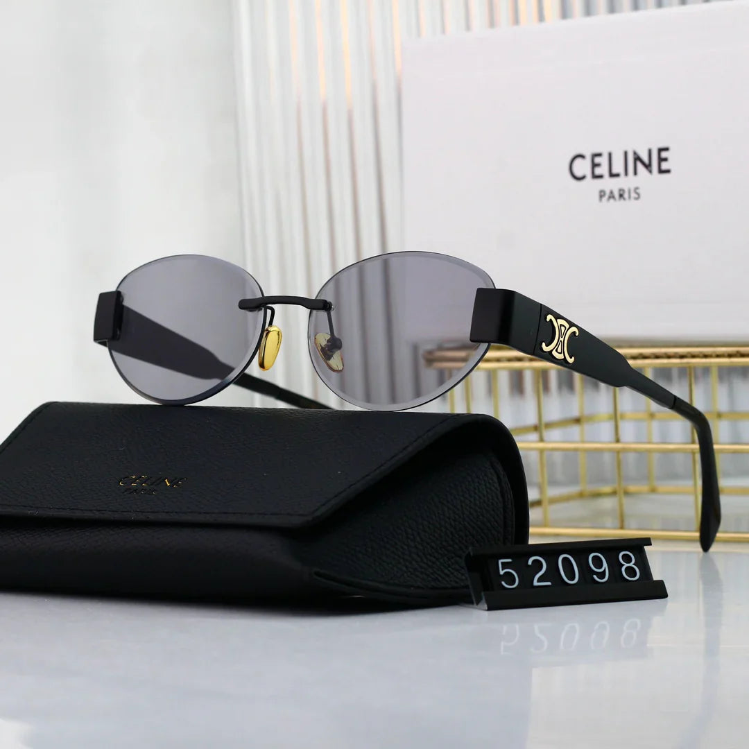 6-color frameless oval metal sunglasses 52098