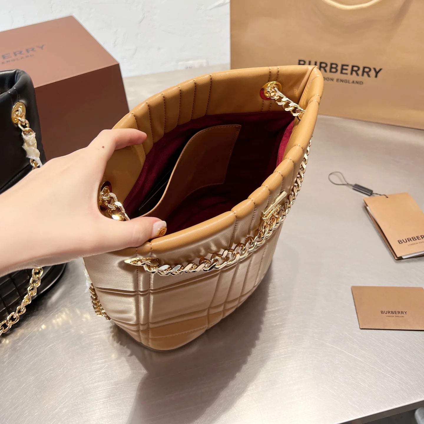 Lola Series Chain Shoulder Bucket Bag