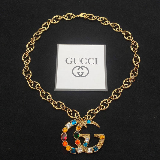 Vintage Colored Diamond Necklace