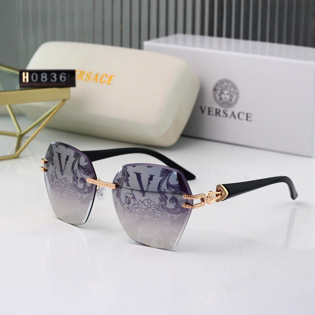 7-color high-definition lens frameless design metal sunglasses