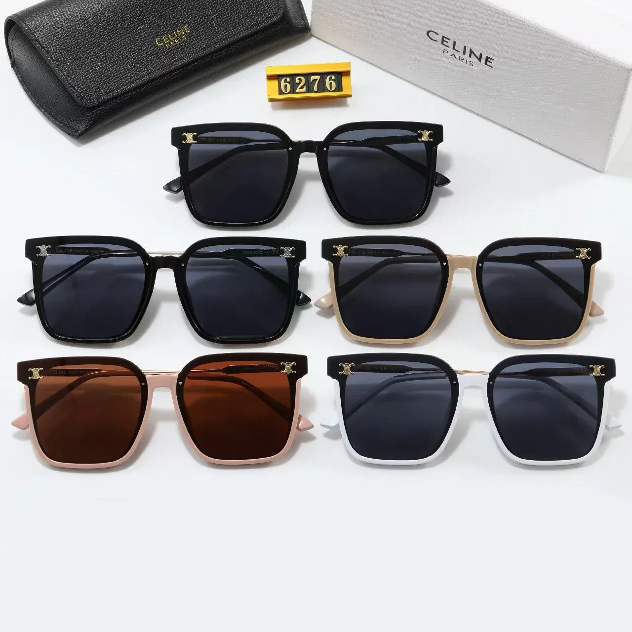 5 Colors Fashion Metal Temple Sunglasses  6276