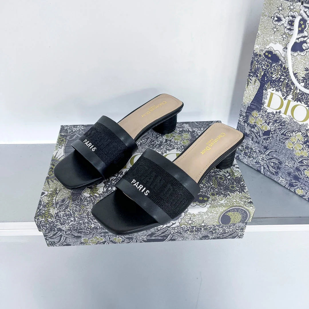 Letters Embroidery Dway Heeled