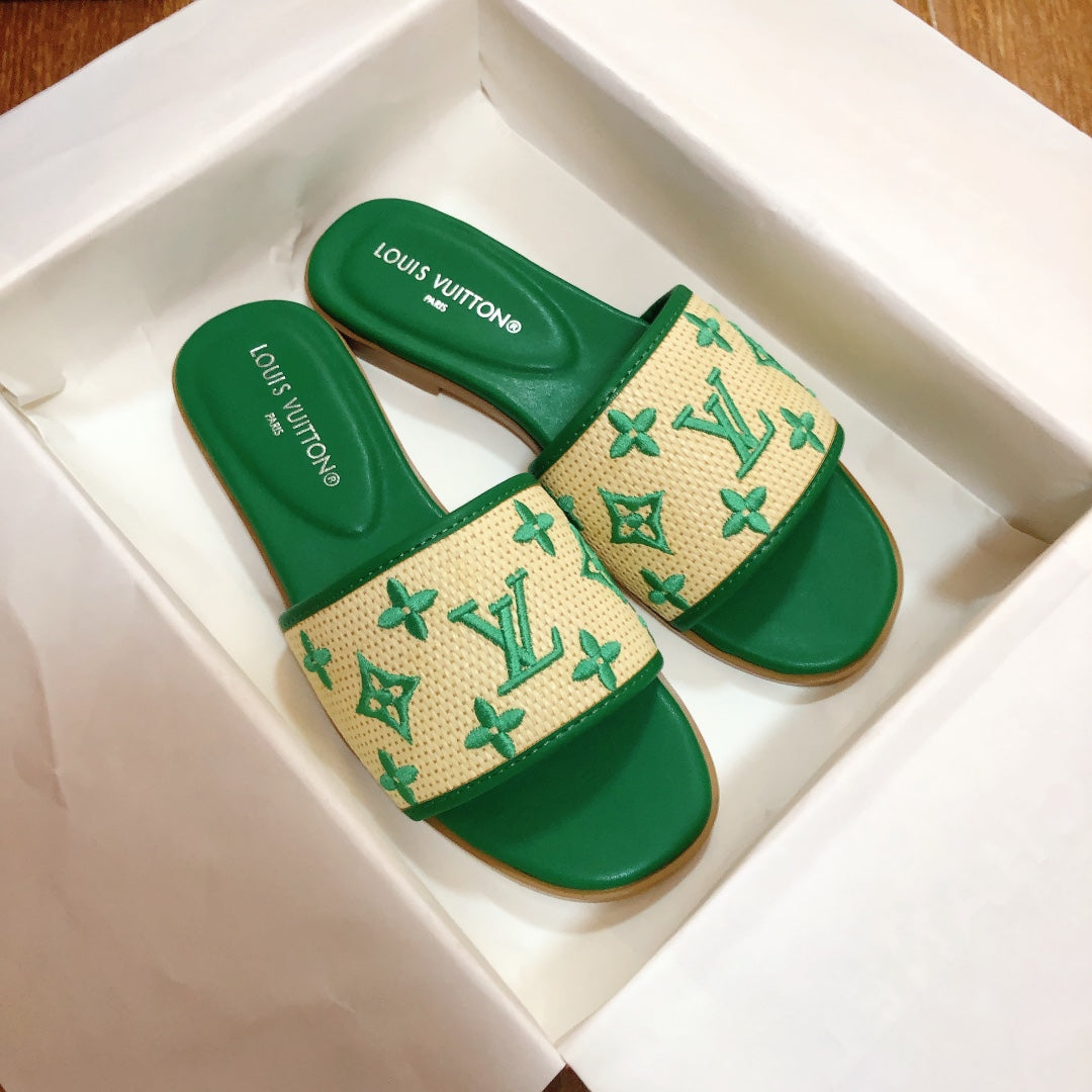 Woven Embroidered Slippers