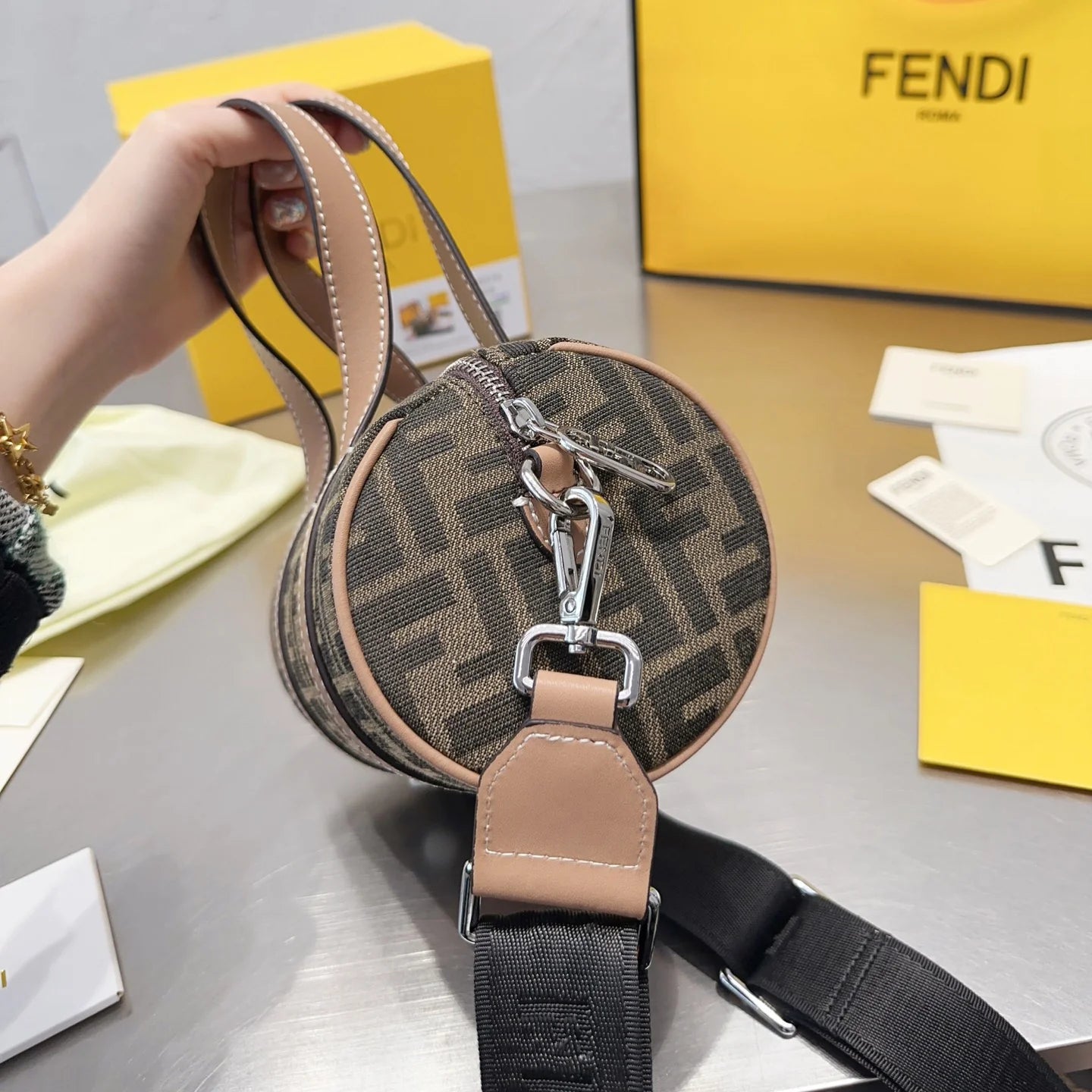 Vintage F Canvas Pillow Bag