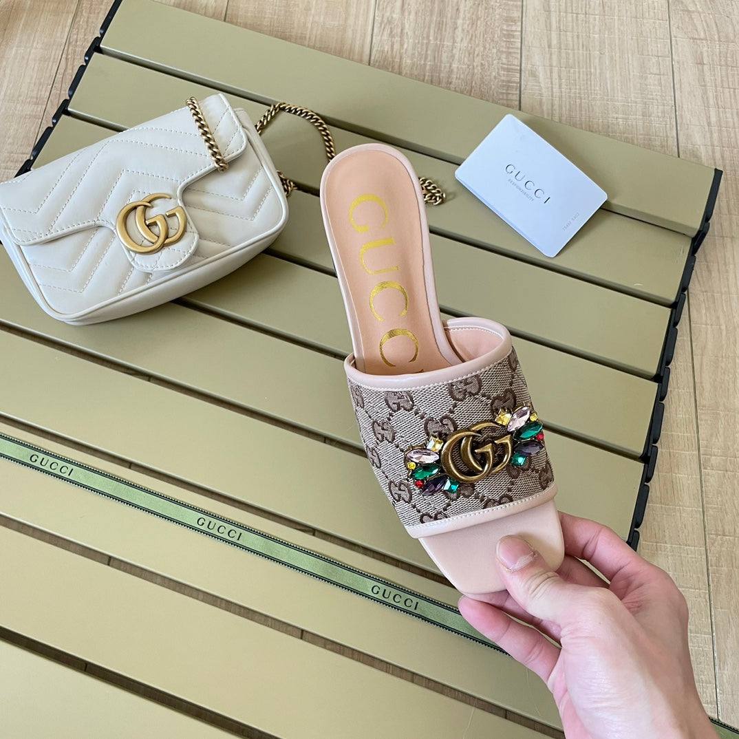 Vintage Embossed Canvas Slippers