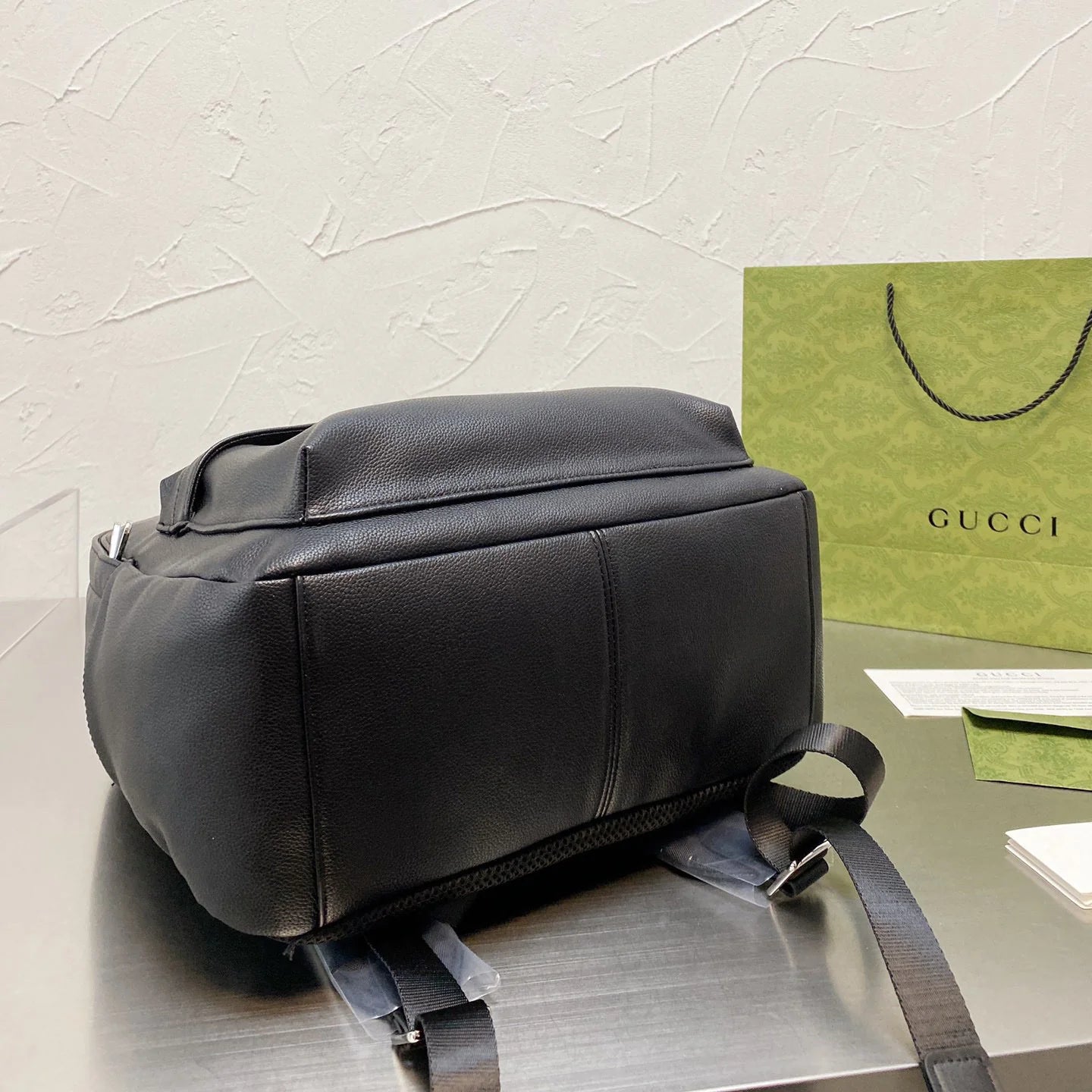 Leather Printed Backpack