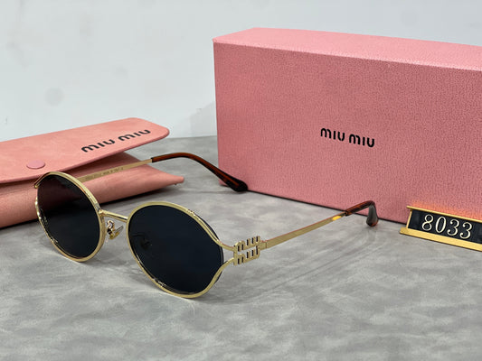New trendy oval metal anti-glare sunglasses 8033